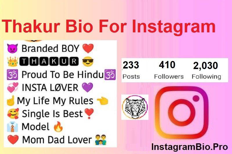 Thakur Bio For Instagram